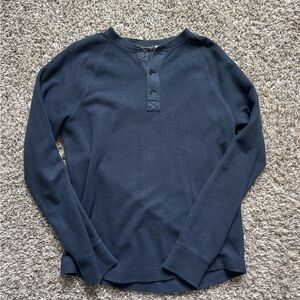 Banana Republic Men's Dark Blue Long Sleeve Henley